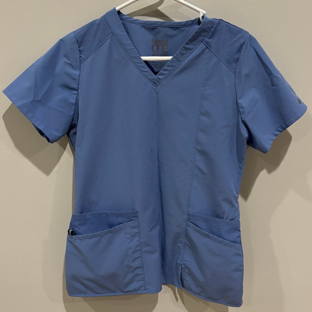 Barco One Wellness Blue Womens XS Scrub Set Nursing Medical-8
